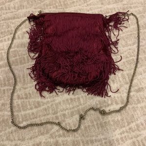 Burgundy shoulder bag H&M
